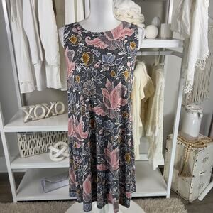 Loft women's size small sleeveless tank, trapeze tee shirt dress floral boho, #